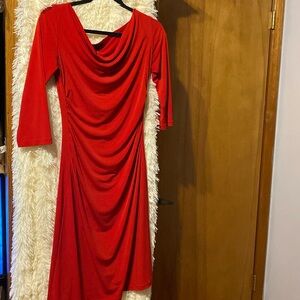 XOXO Women’s Draped Neck Ruched Dress. Size M.